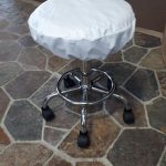 Vinyl fitted stool top cover package of 3 -White